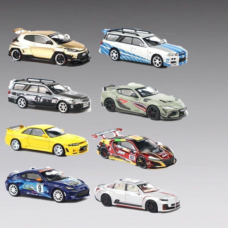 【พร้อมส่ง】pop race rx7、poprace 1/64 โมเดลรถอัลลอย