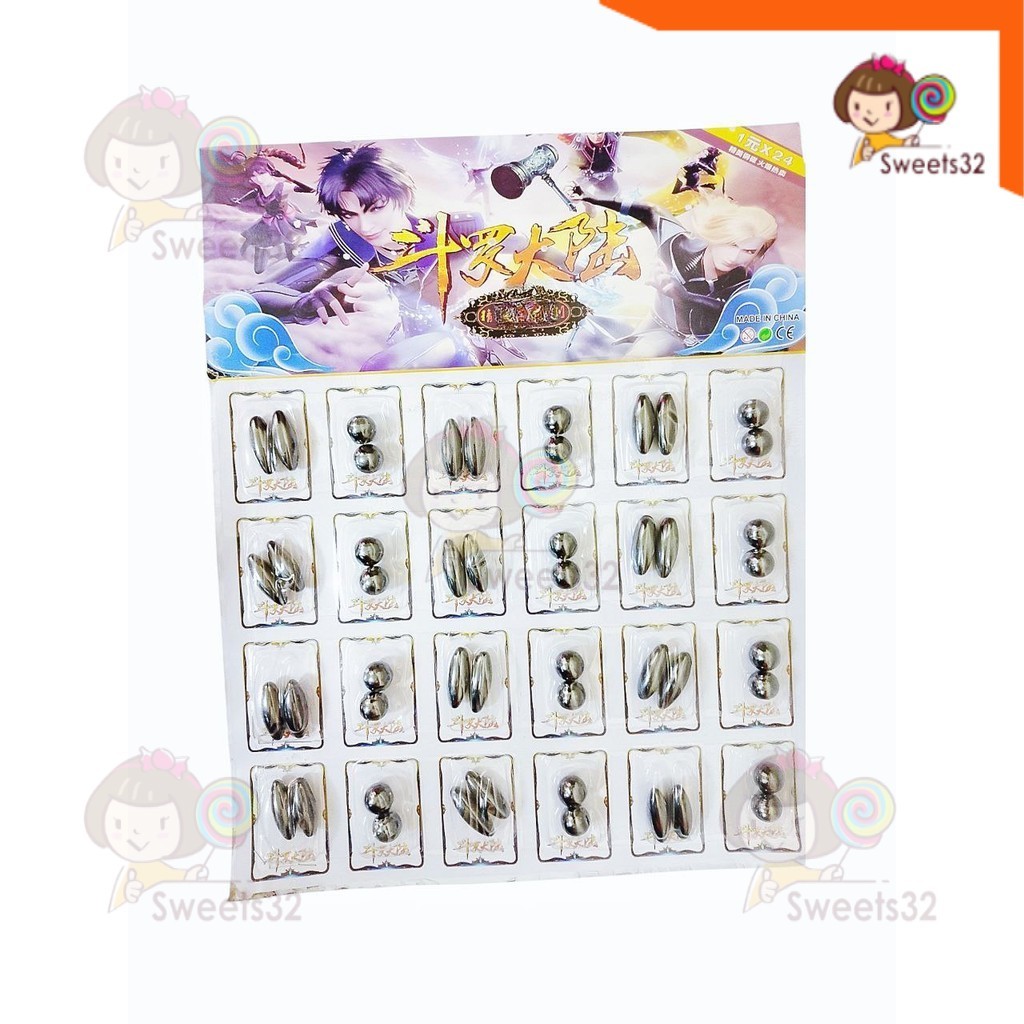 KHY  24X2pcs Round Ball & Olive Shape Magnet Dou罗大铁磁