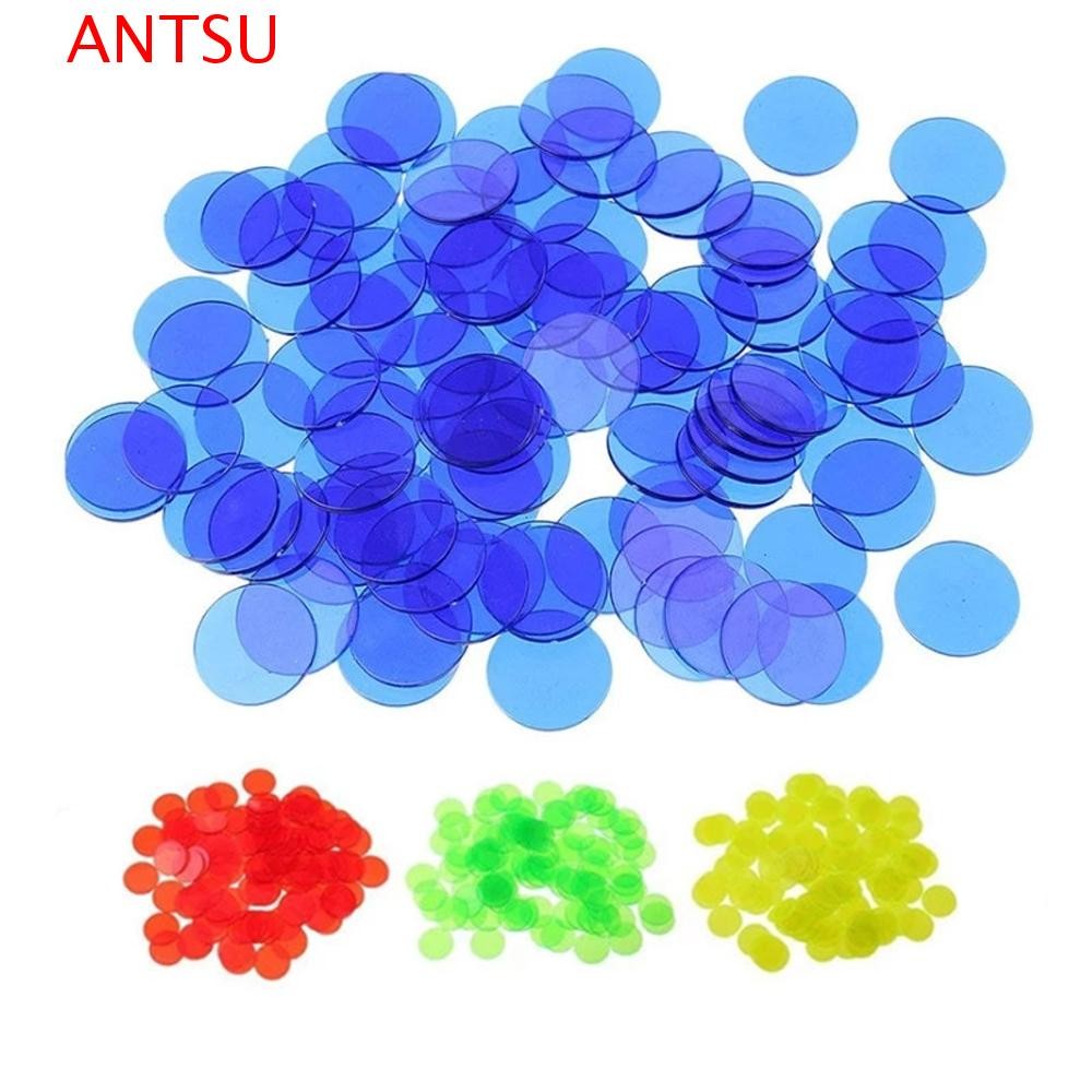 ANTSU Bingo ชิปเด็กเด็ก Carnival Bingo เกมสําหรับเกมบิงโกเหรียญพลาสติก 15 มม.Multicolor Disc Montess