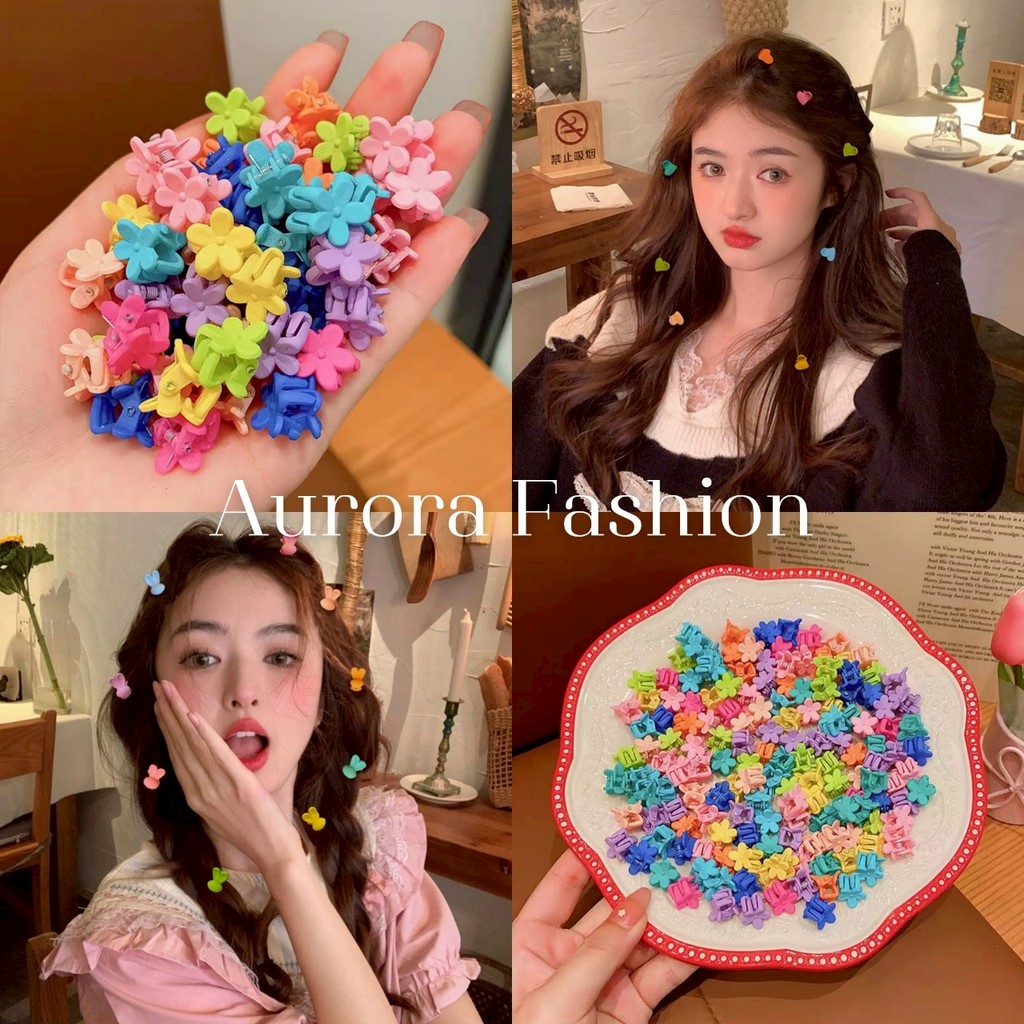 Aurora🛒พร้อมส่ง🚚 (รูปถ่ายจากงานจริง)  กิ๊บอันเล็ก คละสีคละลาย จำนวนละ1ชิ้น สีพาสเทล