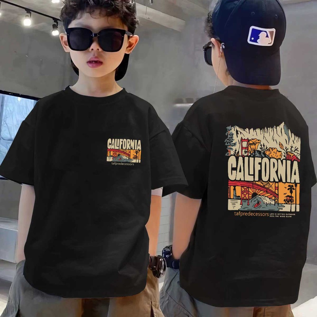 (ผ้าฝ้าย 100%)COD  เสื้อยืดเด็ก พิมพ์ลายการ์ตูนน่ารัก เสื้อยืดคอกลม เหมาะสำหรับเด็กอายุ 6-13 ปี Cotton 100 % K033