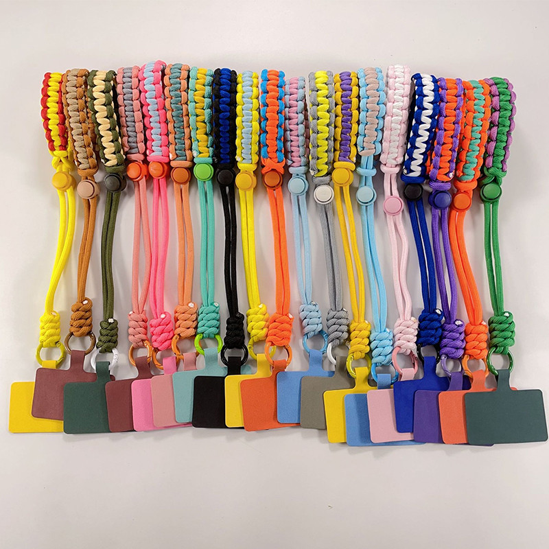 phone strap phone charm Short Anti Loss Wrist Lanyard Flowers Hand Woven Widened Lanyard Adjustable Phone Lanyard -CY