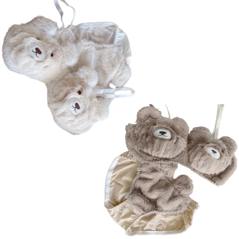 Noe หญิงสาว Furry Bra และชุดกางเกงชุดชั้นในน่ารักชุดชั้นในคอสเพลย์