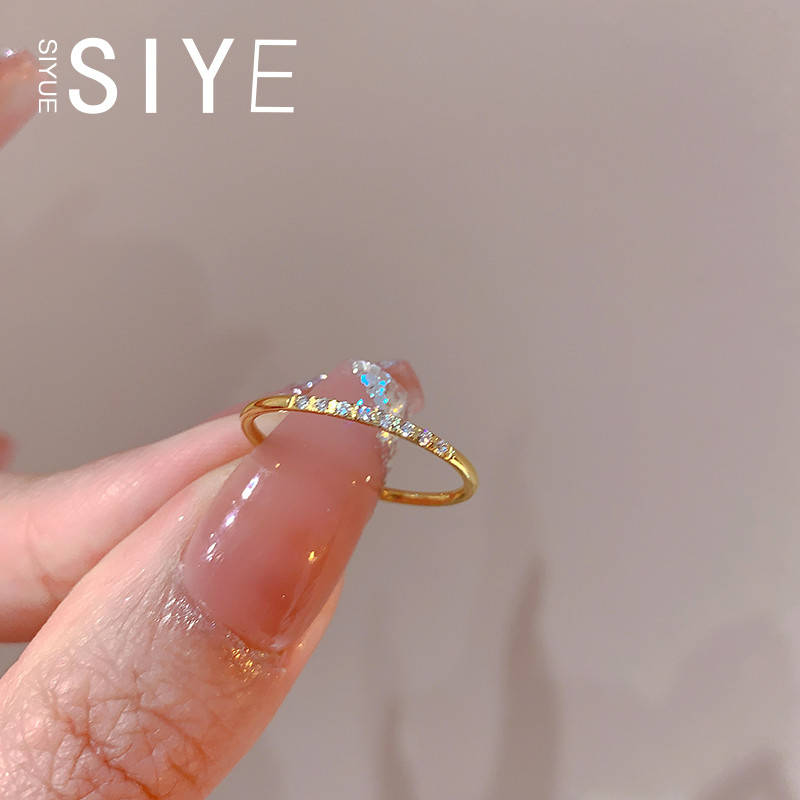 ใหม่ Ultra-Thin Titanium Steel Zircon สタイル แหวนผู้หญิง High-End วันวาเลนไทน์ของขวัญขายส่ง - รูปที่ 2