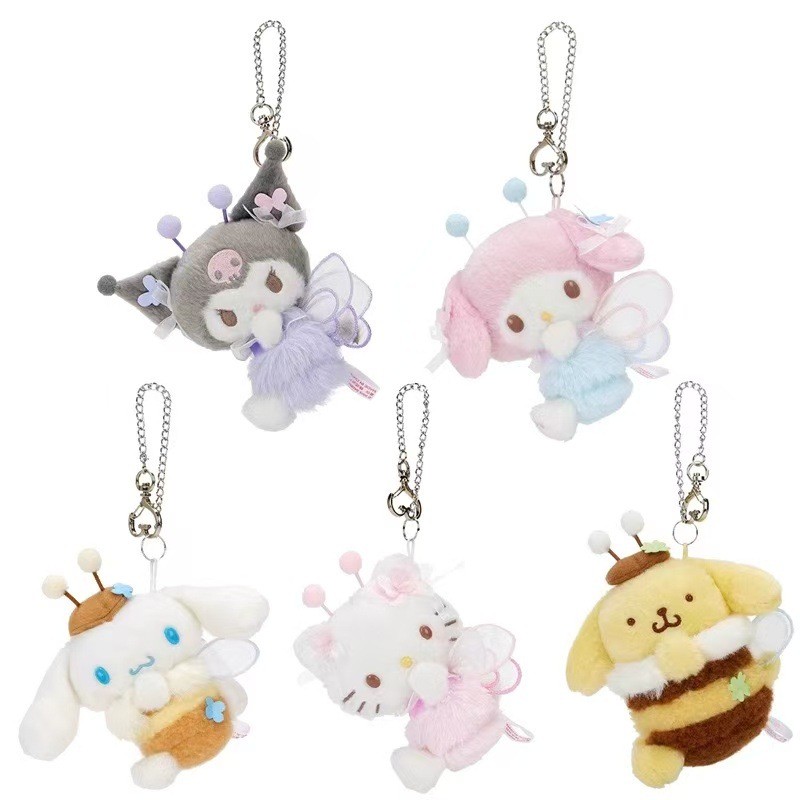 Sanrio Flower Field Honey Series Plushie ของเล่นน่ารัก Kuromi Cinnamoroll Hello Kitty ตุ๊กตาพวงกุญแจกระเป๋าจี้เด็กของขวัญ