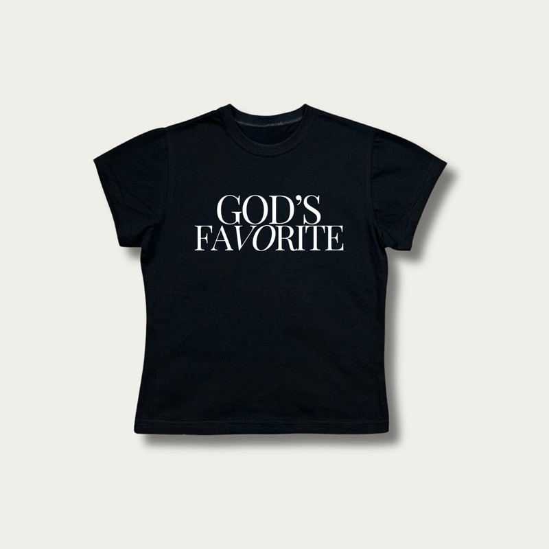 COD✅ (จัดส่งในกรุงเทพฯ) | เสื้อทรง BABY TEE GOD'S FAVORITE