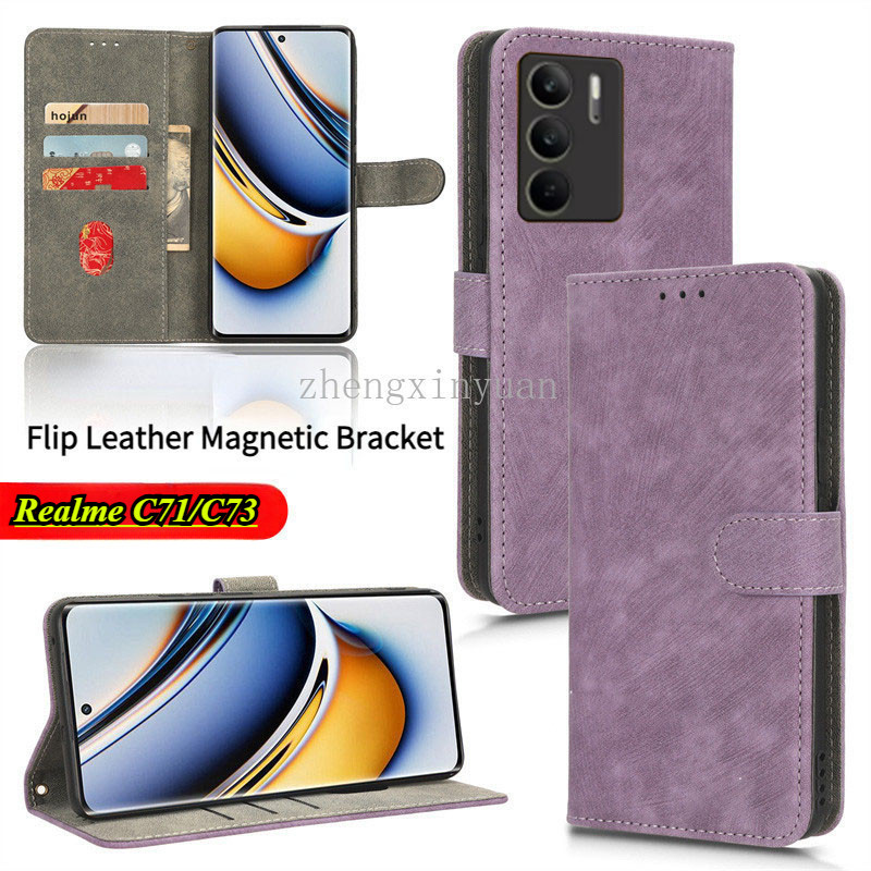 ปลอกสําหรับRealme C71 C73 4G 5G 2025 เคสโทรศัพท์หนังแม่เหล็กสําหรับRealmeC71 RealmeC73 C 71 RMX5303 