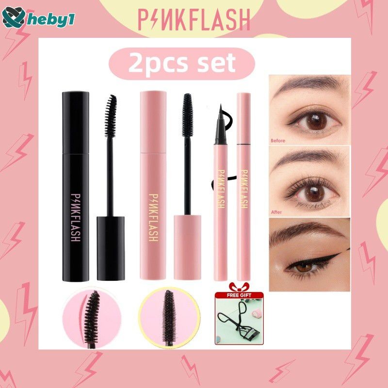 【2 ชิ้น】PINKFLASH มาสคาร่าอายไลเนอร์แบบแท่ง Volume แห้งเร็ว กันน้ำ เรียบเนียน ติดทนนาน ไม่ซีดจาง heby1