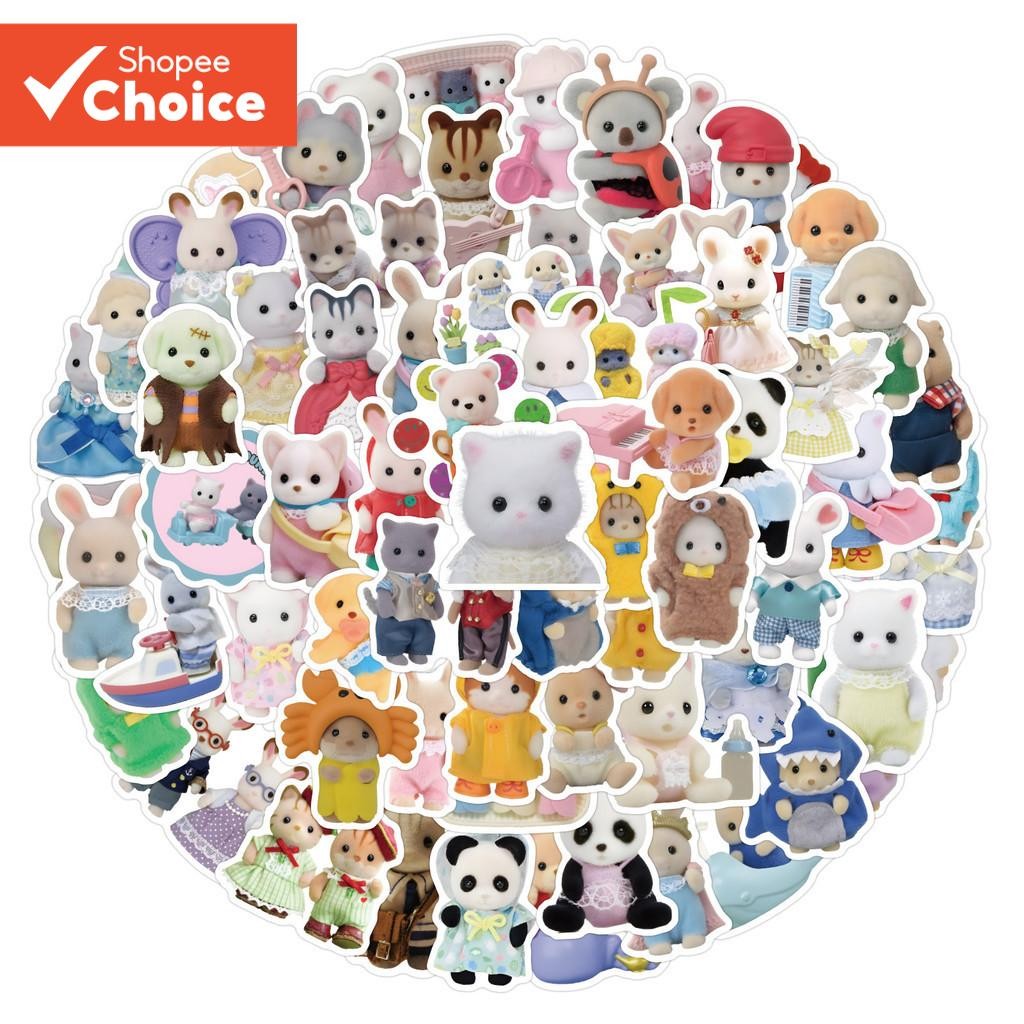 น่ารัก Calico Critters กันน้ํา Graffiti สติกเกอร์ 120/60PCS สําหรับหมวกกันน็อคจักรยานบัญชีมือกรณีดินสอ Decals แล็ปท็อปสติกเกอร์