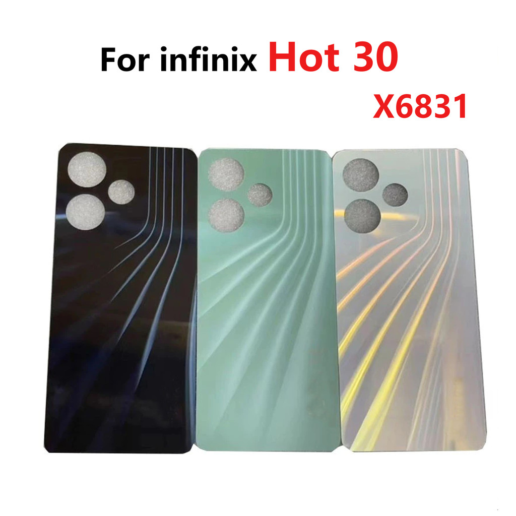 ฝาหลังแบตเตอรี่สําหรับ Infinix hot 30 X6831 กระจกด้านหลังฝาครอบกรณี