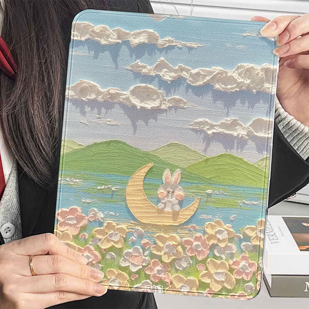 แท็บเล็ตกันน้ําสีสันสดใส iPad น้ํามันบน canva ฝาครอบพร้อมช่องเสียบปากกาสําหรับ iPad Mini 4 5 Air1 iP