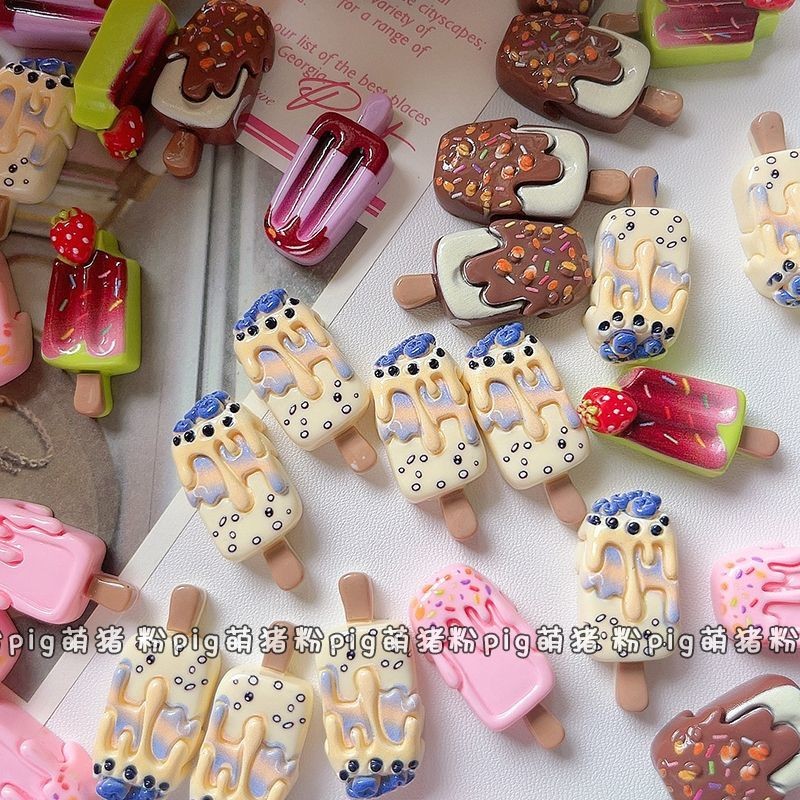[100 ชิ้นในสต็อก] ของเล่นจำลองไอศกรีมเก่า อุปกรณ์เสริมของเล่น คลิปผมครีม ถ้วยน้ำ รองเท้า ดอกไม้ วัสดุงานฝีมือ DIY