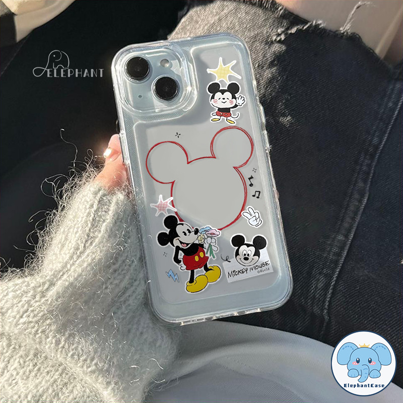 เคสลายการ์ตูนมิกกี้เมาส์สีดำสุดฮา เข้ากันได้กับ IPhone 15 13 16 11 12 14 Pro Max 8Plus XS X XR Max 7 8 16 14 Plus SE2020 - รูปที่ 3