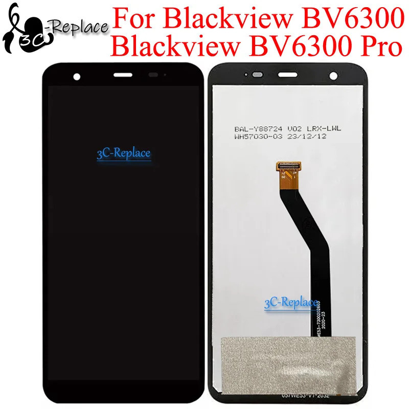 สีดํา 5.7 นิ้วสําหรับ Blackview BV6300 Blackview BV6300 Pro LCD DIsplay หน้าจอสัมผัส Digitizer แผงปร