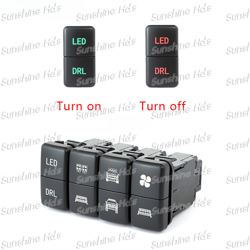 Dual BSM LED สวิทช์ด้านหน้าหมอกโคมไฟปิดปุ่มสวิทช์สําหรับ FJ Land Cruiser Prado 120 LC100 รถอุปกรณ์เส