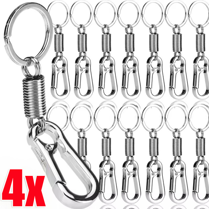 1/2/4 ชิ้น พวงกุญแจสปริงป้องกันการสูญหาย / คลิปหนีบเอวสําหรับงานหนัก / หัวเข็มขัดคาราบิเนอร์โลหะผสมสังกะสี