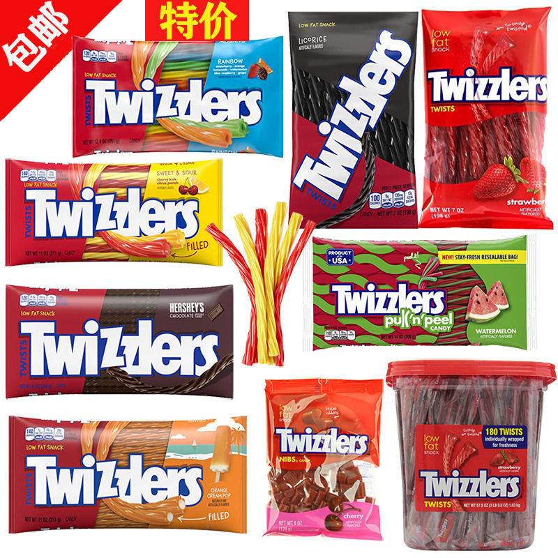 Dozle American Twisted Candy James Low-Fat Snacks Candy Licorice Sports Long Strip Chocolate Flavour
