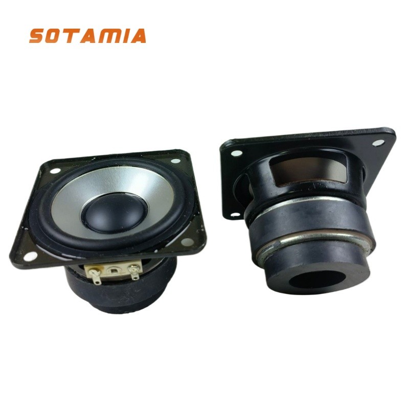 SOTAMIA 2 ชิ้น 2.75 นิ้ว Full Range HIFI ลําโพง 8 โอห์ม 15 วัตต์อลูมิเนียมอ่างล้างหน้า Dual-magnetic ลําโพง DIY บลูทูธเดสก์ท็อปลําโพง