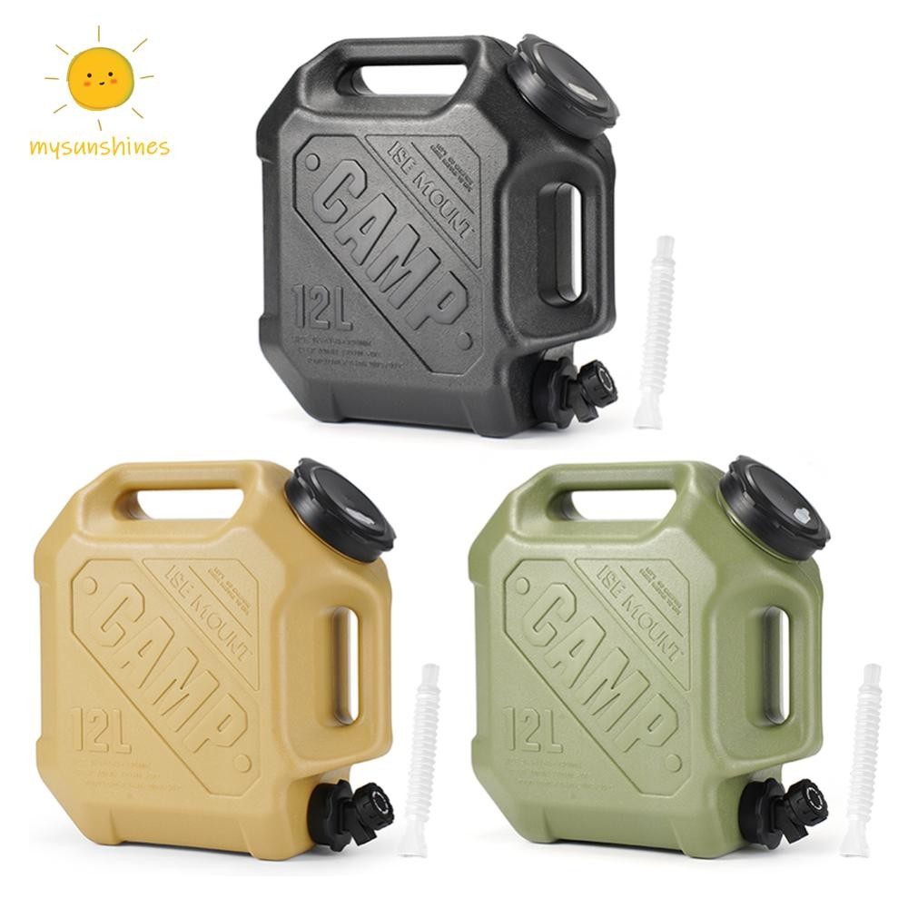 ☀MS 12L ถังน้ําดื่มพร้อม Spigot Water Dispenser Carrier ความจุขนาดใหญ่ภาชนะบรรจุน้ําเหยือกสําหรับรถยนต์รถ Camping