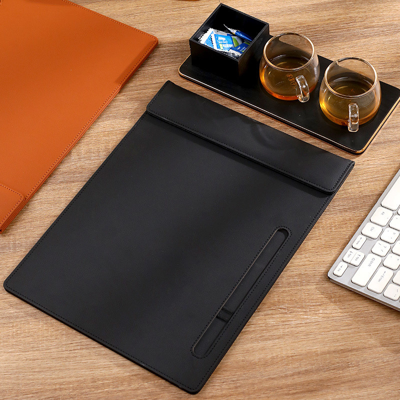 New Product#a4Leather Meeting Clipboard File Folder Leather Writing Board Business Meeting Pad Cash 