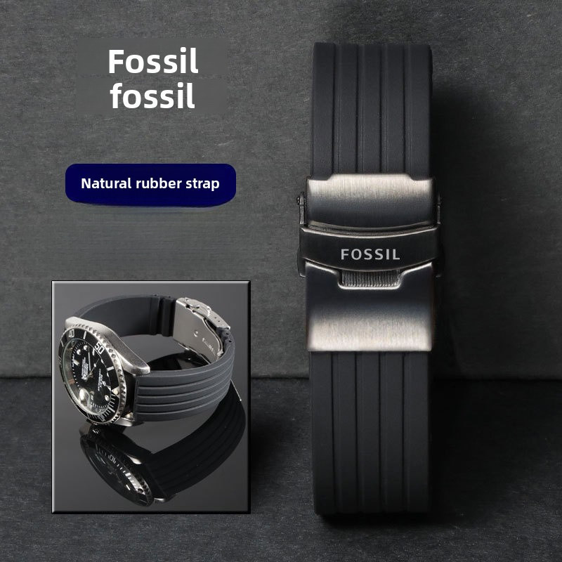 สายรัดซิลิโคนอ่อนนุ่ม 18-24 มม.สําหรับนาฬิกา Fossil – สายสากลกันน้ําพร้อมอินเทอร์เฟซแบน