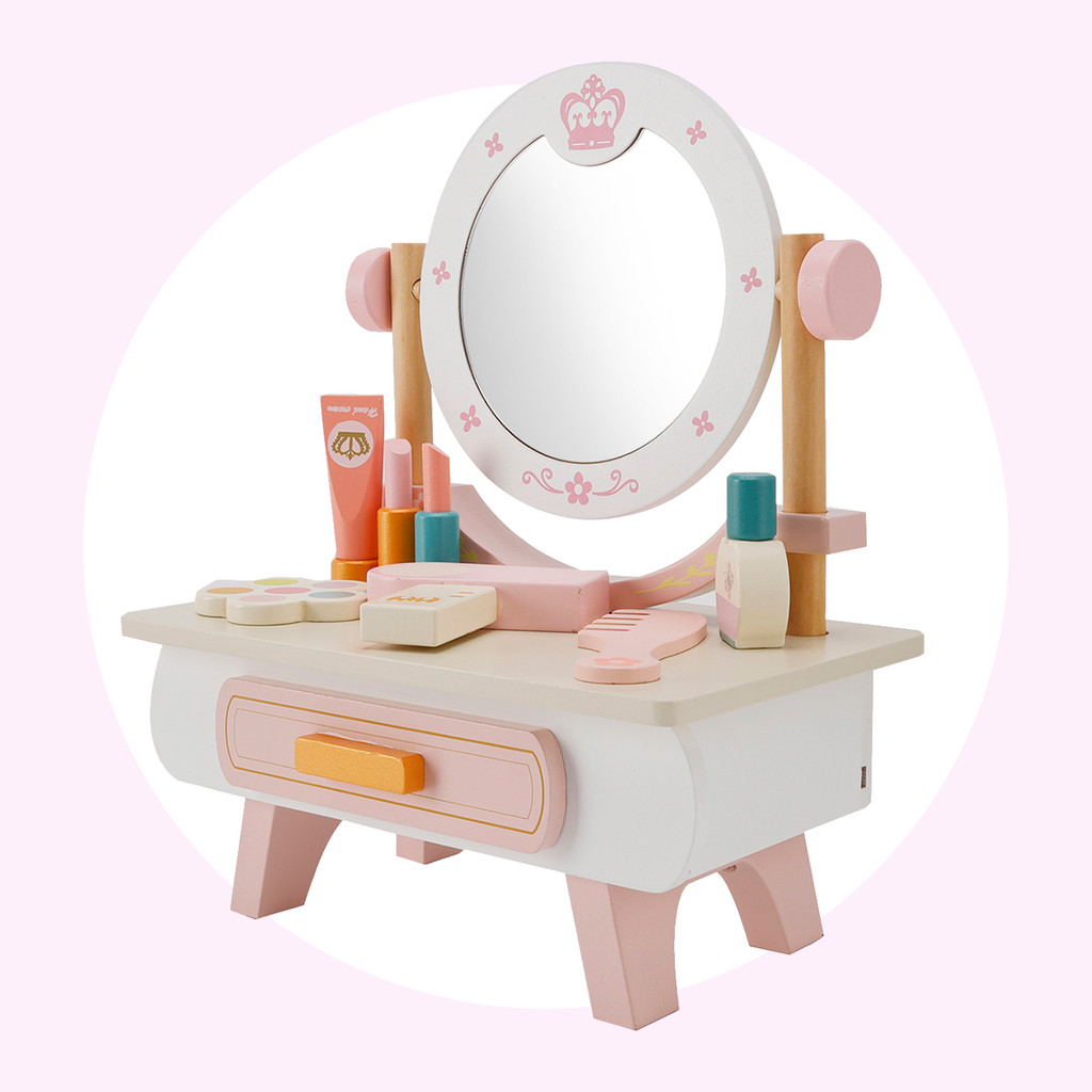 แต่งหน้า โต๊ะเครื่องแป้งไม้ Dressing table Makeup table Vanity table with cosmetic