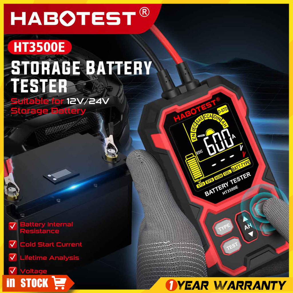 HABOTEST HT3500E เครื่องทดสอบแบตเตอรี่มัลติฟังก์ชั่นเครื่องทดสอบเครื่องวิเคราะห์แบตเตอรี่รถยนต์สีดํา 8V-30V BM550 ระบบตรวจจับแบตเตอรี่เครื่องมือแบตเตอรี่รถยนต์ ราคา ถูกที่สุด ดีลบีเคเค