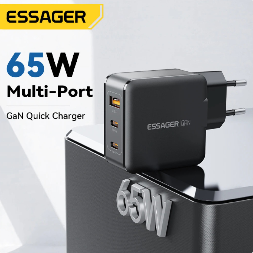 TISERA - ESSAGER GaN Multi Port PD 65W Fast Charging Charger Head - JT-G65B