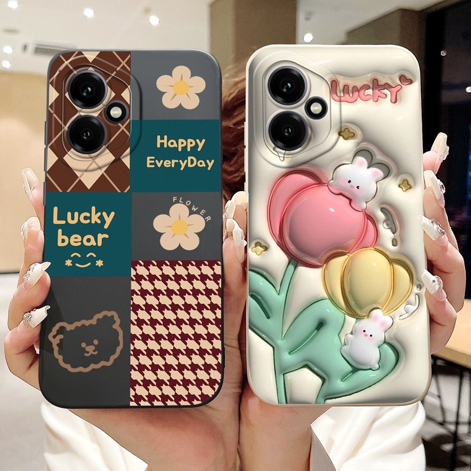 สําหรับ HONOR 400 เคสโทรศัพท์ HONOR 400 Pro DNP-NX9 กรณีbeart ดอกไม้ทาสีซิลิโคนกันกระแทกสําหรับ Honor400 นุ่ม