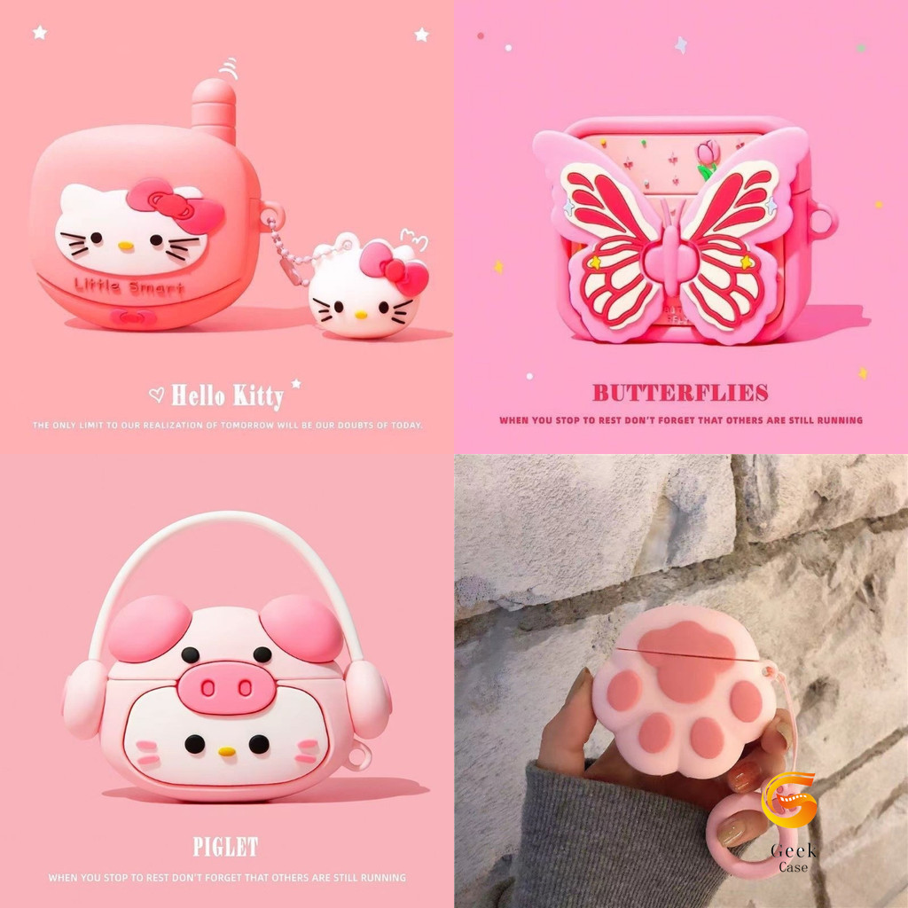 สําหรับ GOOJODOQ J228AI เคสหูฟัง ลายอุ้งเท้าแมวลูกหมูดนตรีน่ารัก