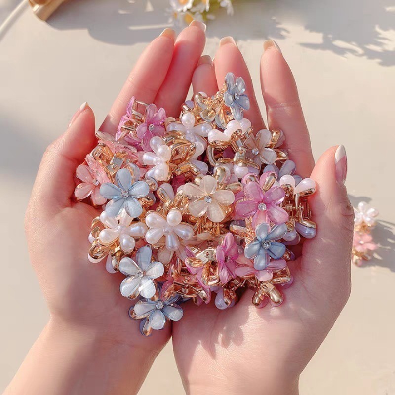 สาวหวานดอกไม้ครึ่งผูก Hairpins แฟชั่น Bangs ด้านข้างคลิปผู้หญิงอุปกรณ์เสริม 5 ชิ้น - รูปที่ 5