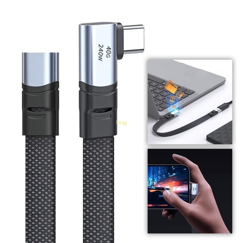 Btsg 90 มุม USB C Type C Cable Charger Wire Type C Fast Charge Data Cord PD240W