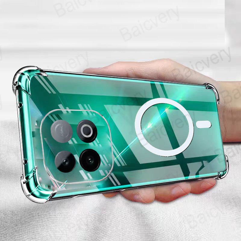 สําหรับ VIVO iQOO Z10 Turbo 5G V2452A / Z10 Turbo Pro V2453A โปร่งใส Clear Soft TPU ฝาหลังสติกเกอร์แ