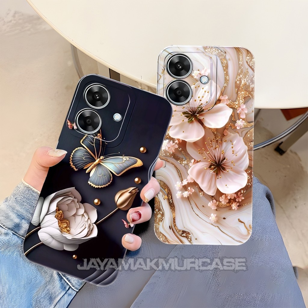 Softcase Realme Note 60X 2025 / NOTE 60 2024 ใหม่ล่าสุด. Cool Floral Motif - เคส - Realme Note 60x C