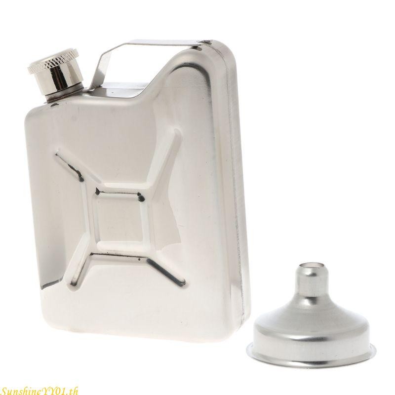 SUN 5oz สแตนเลส Jerry Can Hip Flask Liquor Whisky Pocket Bottle Men
