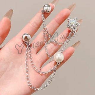 Yuki 1 ชิ้น คลิปเข็มกลัดติดแขนเสื้อ ยึดขากางเกง แบบแม่เหล็กในการยึดติด Magnetic buckle
