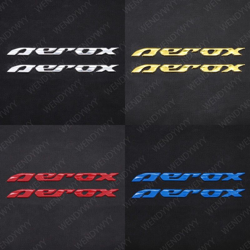 2pcs 3D Aerox Letter Emblem กันน้ํา Badge Decal ถังล้อสติกเกอร์นุ่มสําหรับรถจักรยานยนต์ Yamaha Aerox 155 V1 V2