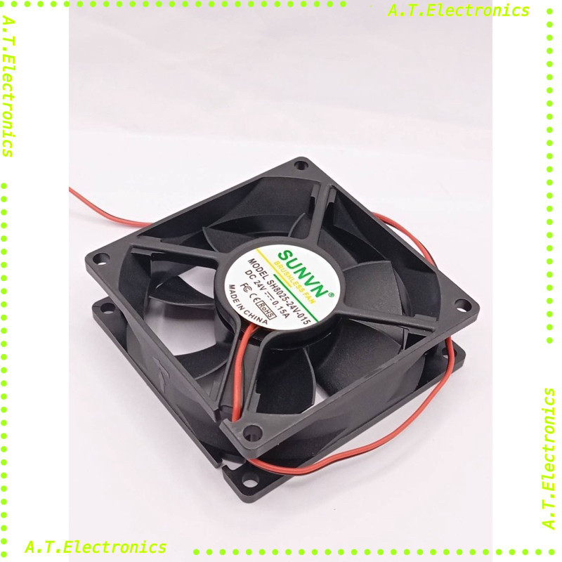 พร้อมส่ง! พัดลม 3" 24v 80*8 0.15a พัดลมพัดลมเครื่องจักรพัดลมระบายความร้อน 2สาย