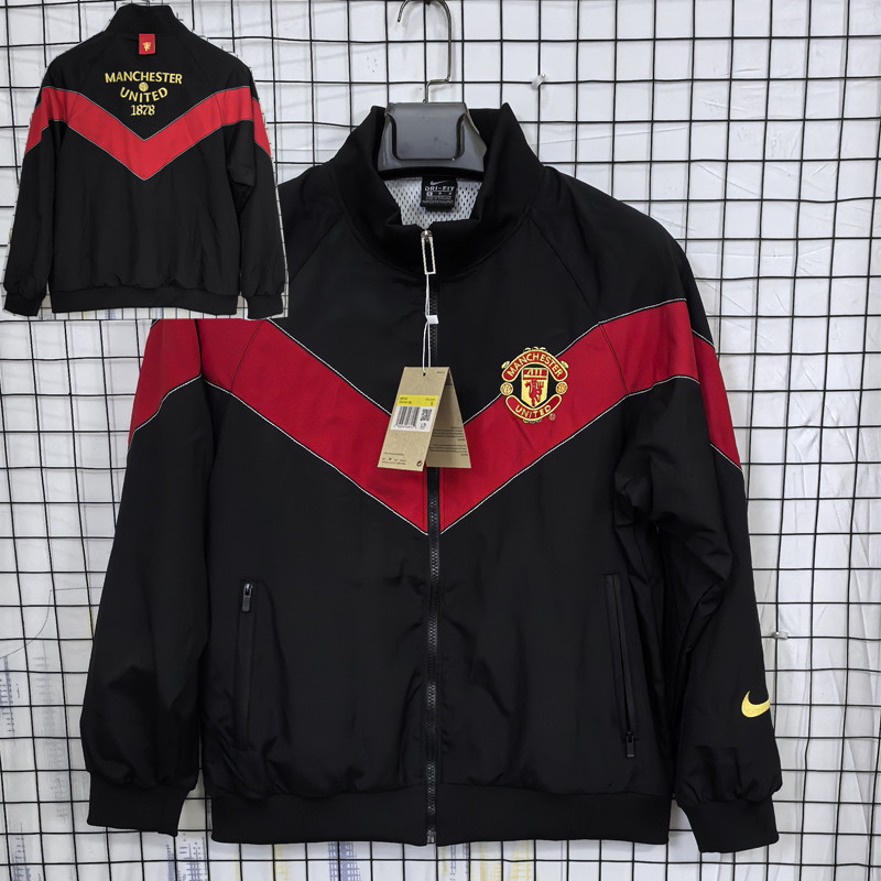 2006/07 Retro Jacket Man เสื้อแจ็คเก็ต AAA + คุณภาพปักเสื้อกันลมแจ็คเก็ตสีดํา S-2XL