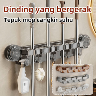 Kait Penjepit Pel , Tempat Sapu Kamar Mandi, Dipasang Di Dinding Tanpa Pengeboran