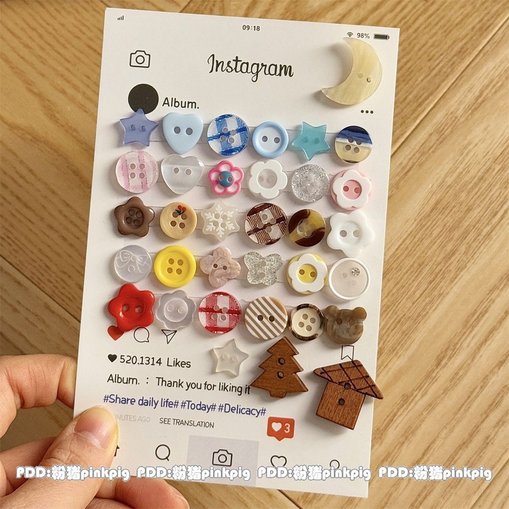 สไตล์ญี่ปุ่น High-value Snowflake ปุ่ม DIY คู่มือตกแต่งวัสดุ Baby 061