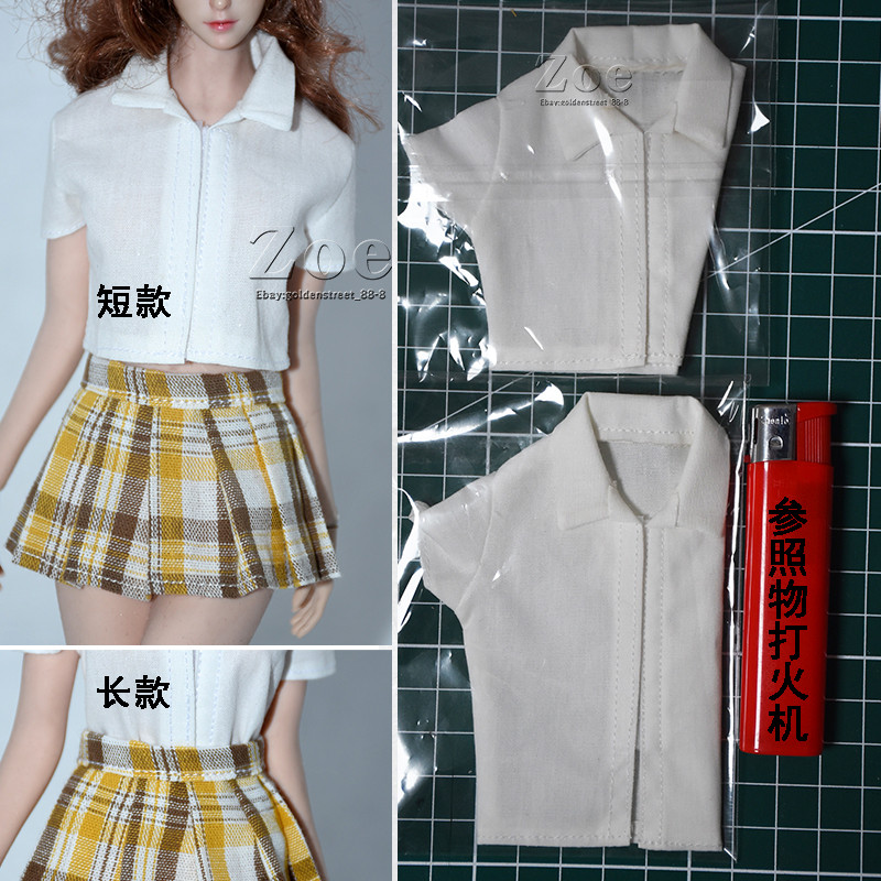 [Basic Style] 1/6 Tbleague phicen เสื้อเชิ้ตสีขาวแขนสั้นแขนยาว