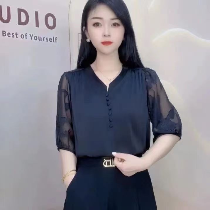 ฤดูร้อนแฟชั่นใหม่หญิงอเนกประสงค์แขนสั้นลูกเรือชิ้นอเนกประสงค์ที่ยกเว้นสไตล์อังกฤษถวายลุคอ่อนเยาว์ขณะโดน แม่ฤดูร้อนหวานและลดอายุออก