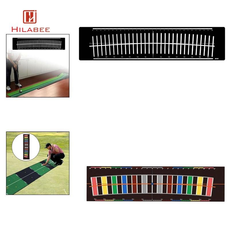 HILABEE Golf Putting Mat Aid Training Home Golf Accessories ฝึกทักษะการตีแบบพกพาสำหรับ Park Golfing