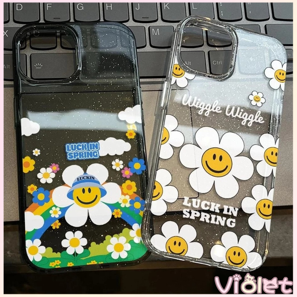 เคส iPhone 16 Pro Max  ใสแวววาวด้วย TPU นุ่มสีสันสดใส พร้อมลายดอกทานตะวันสีรุ้งสุดน่ารัก เข้ากันได้กับ iP 15 Pro  12 11. ราคา ถูกที่สุด ดีลบีเคเค