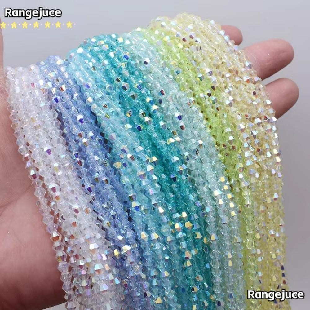 RANGEJUCE 10pcs Bicone ลูกปัดคริสตัล แก้ว 4 มม. Spacer เยอรมัน Faceted DIY สีสันคริสตัลสร้อยข้อมือต่างหูอุปกรณ์