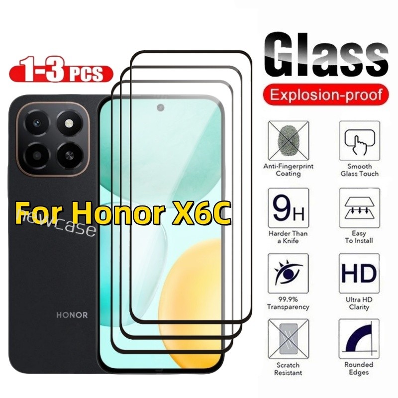 1-3 ชิ้นป้องกันกระจกสําหรับ Honor X6C 4G 2025 HonorX6C X6 C X 6C ฟิล์มกระจกนิรภัย HD Clear เลนส์ฟิล์