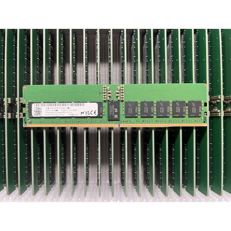 ไมครอน 32GB RAM PC5-5600B 1010 XT 32GB RDIMM DDR5 5600MHz 2RX8 RECC RAM ใหม่