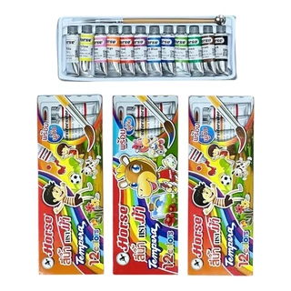 (ยกแพ็ค 12 กล่อง) สีน้ำเทมพาร่า 12 สี ตรามาสเตอร์อาร์ต, ตราม้า