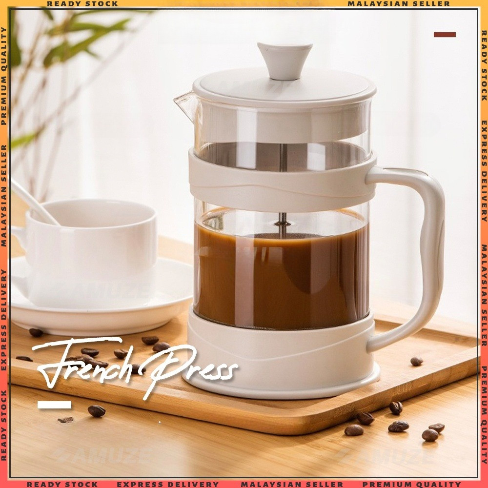 GIANXI 1000ml หม้อกาแฟกดฝรั่งเศสกาน้ําชาแก้ว Espresso Latte เครื่องทําโฟมนม